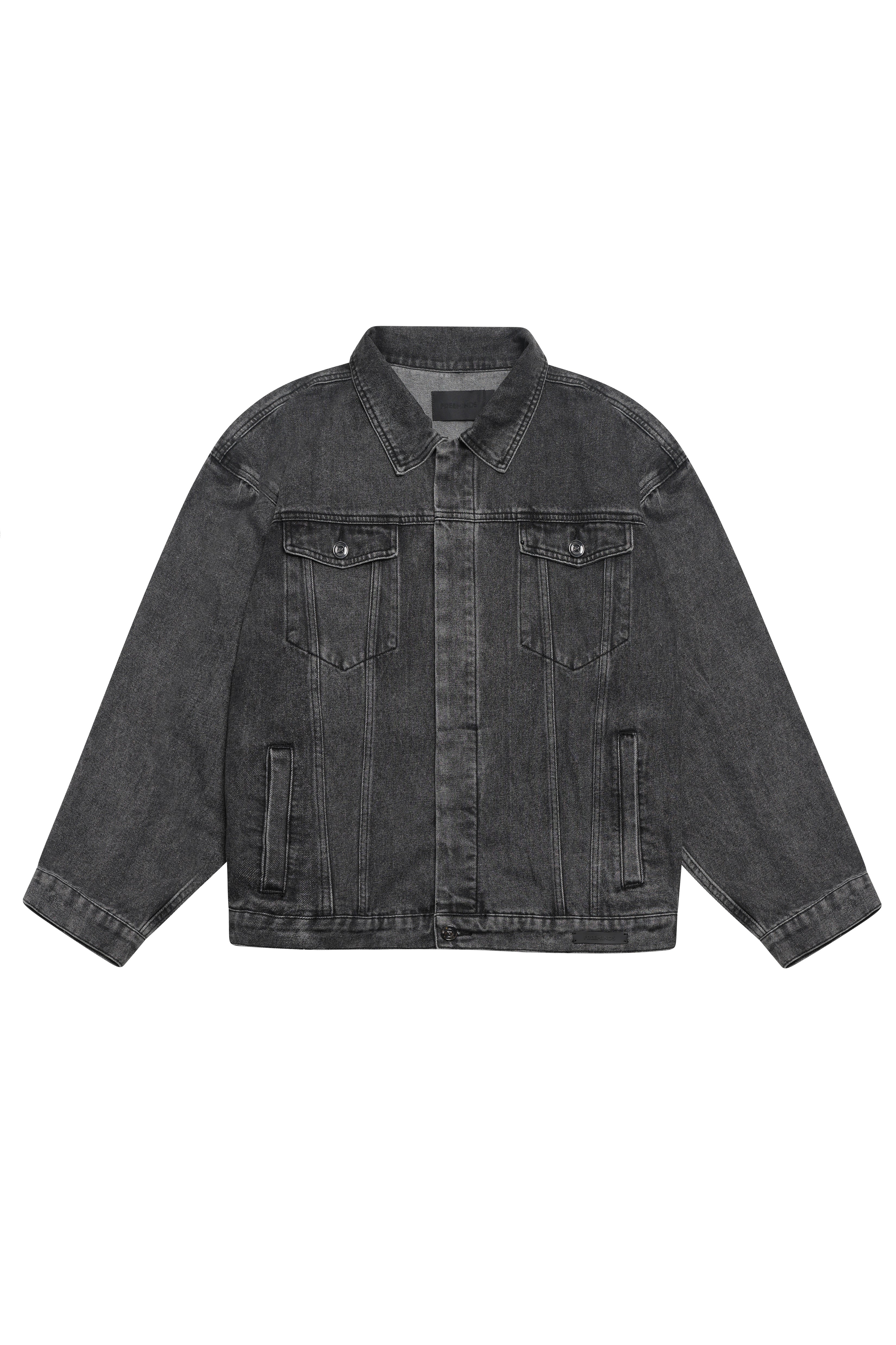 فري مايندز Denim جاكيط باللون الأسود معالج