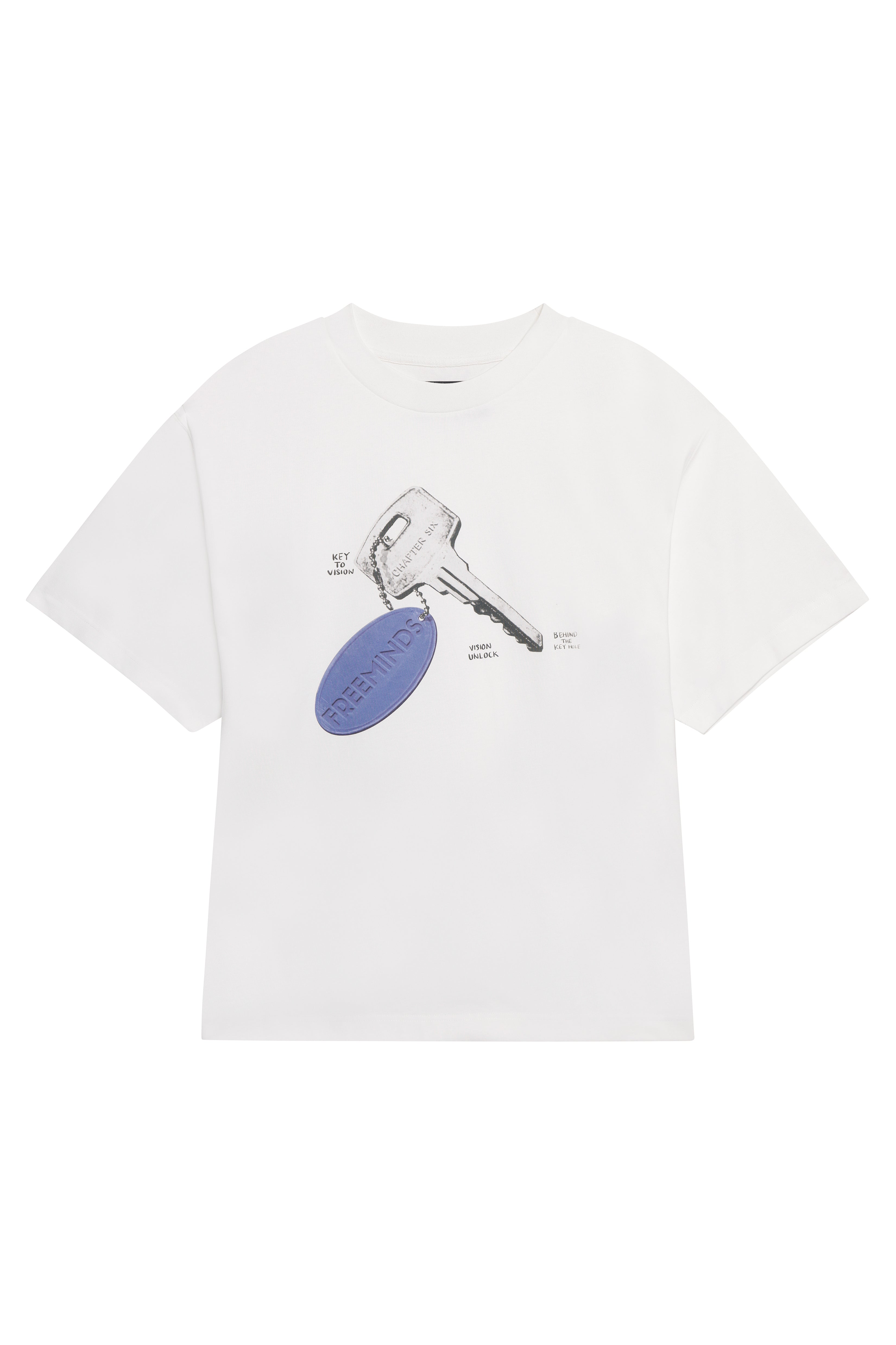 فري مايندز Key Of Vision Off تيشيرت باللون الابيض
