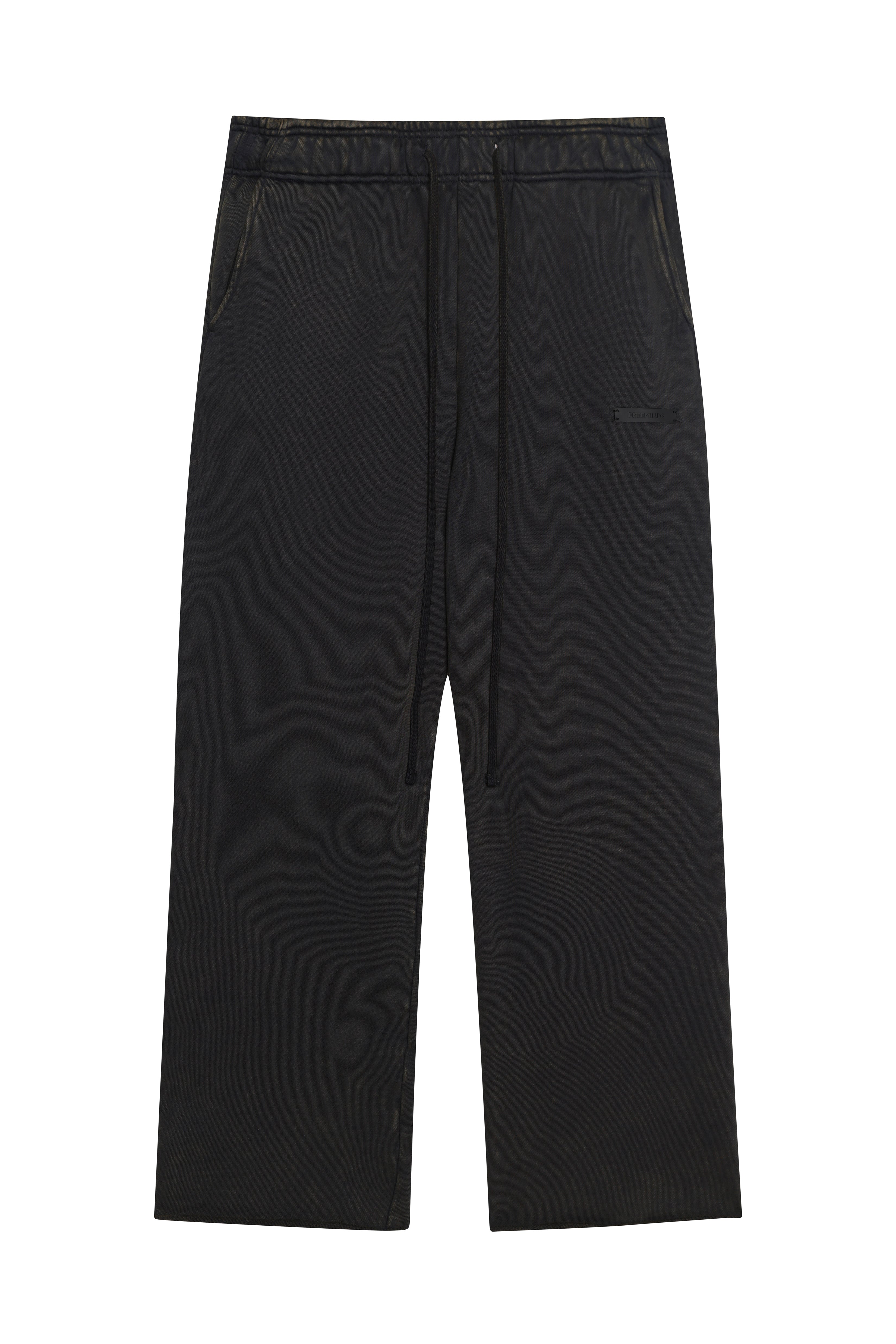 فري مايندز سويت بانت واسع القصة باللون الأسود المغسول