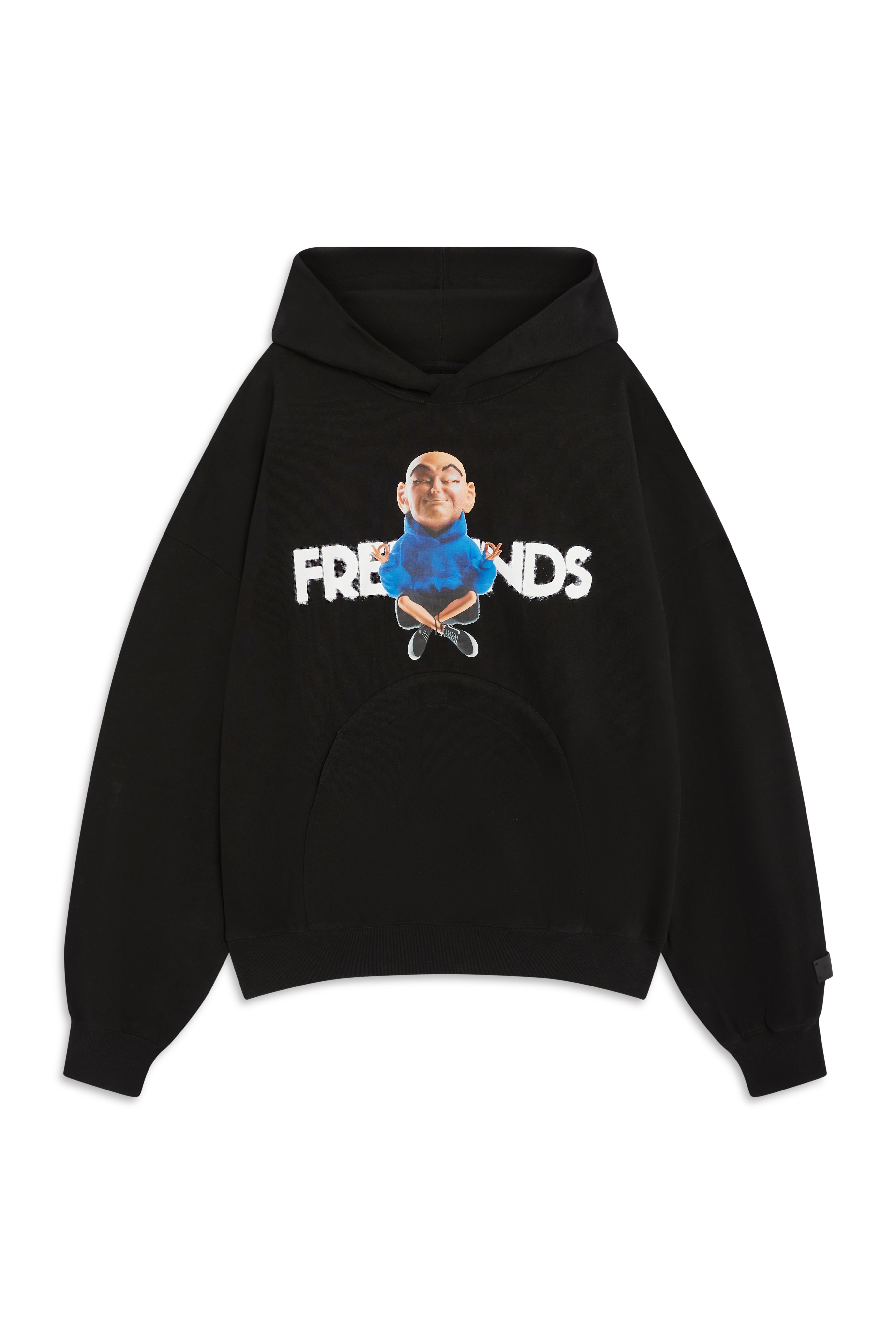 FREEMINDS MINDFULL CHILL FLEECE BLACK HOODIE