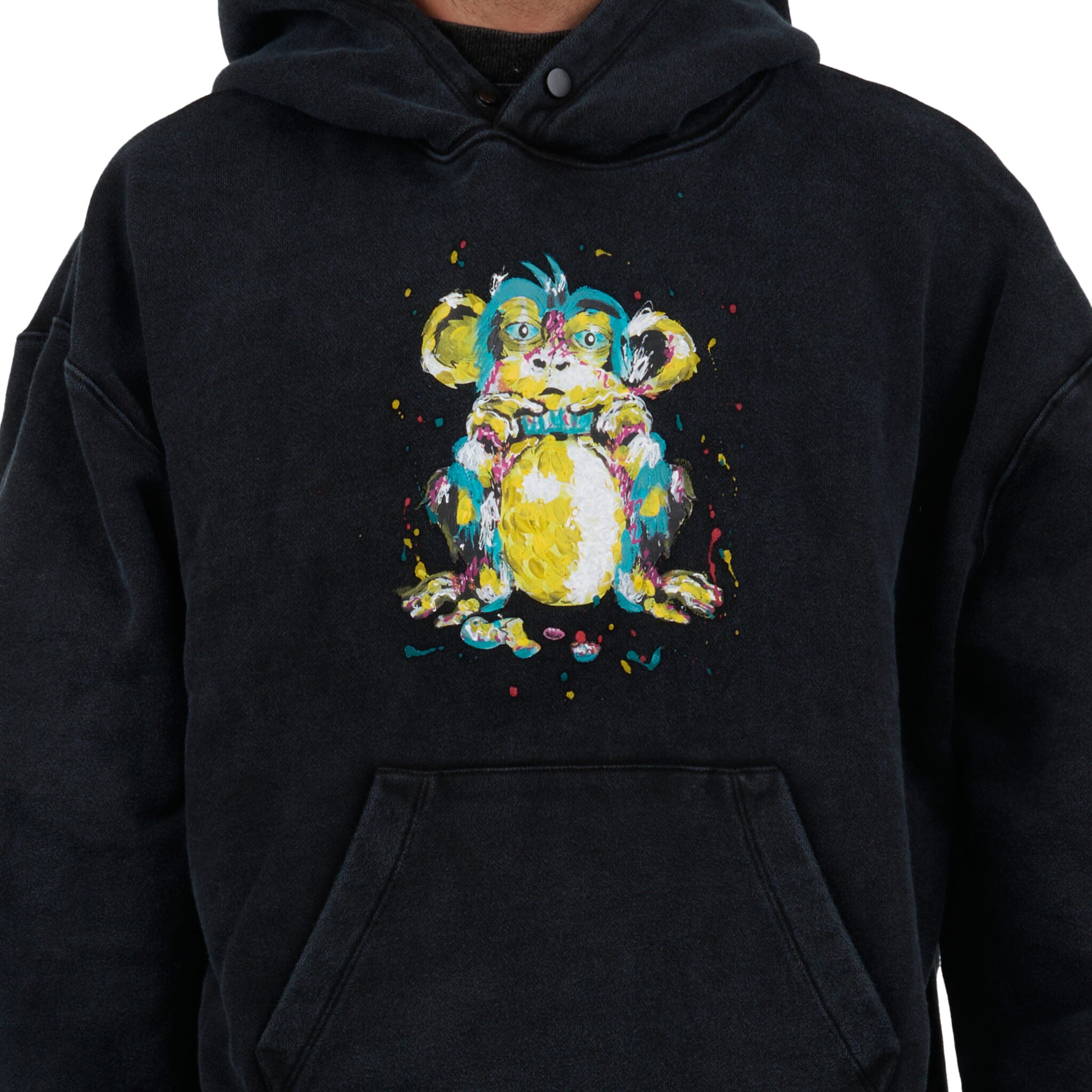 HANDMADE PAINTED NOSY MONKEY OVERSIZED HOODIE
