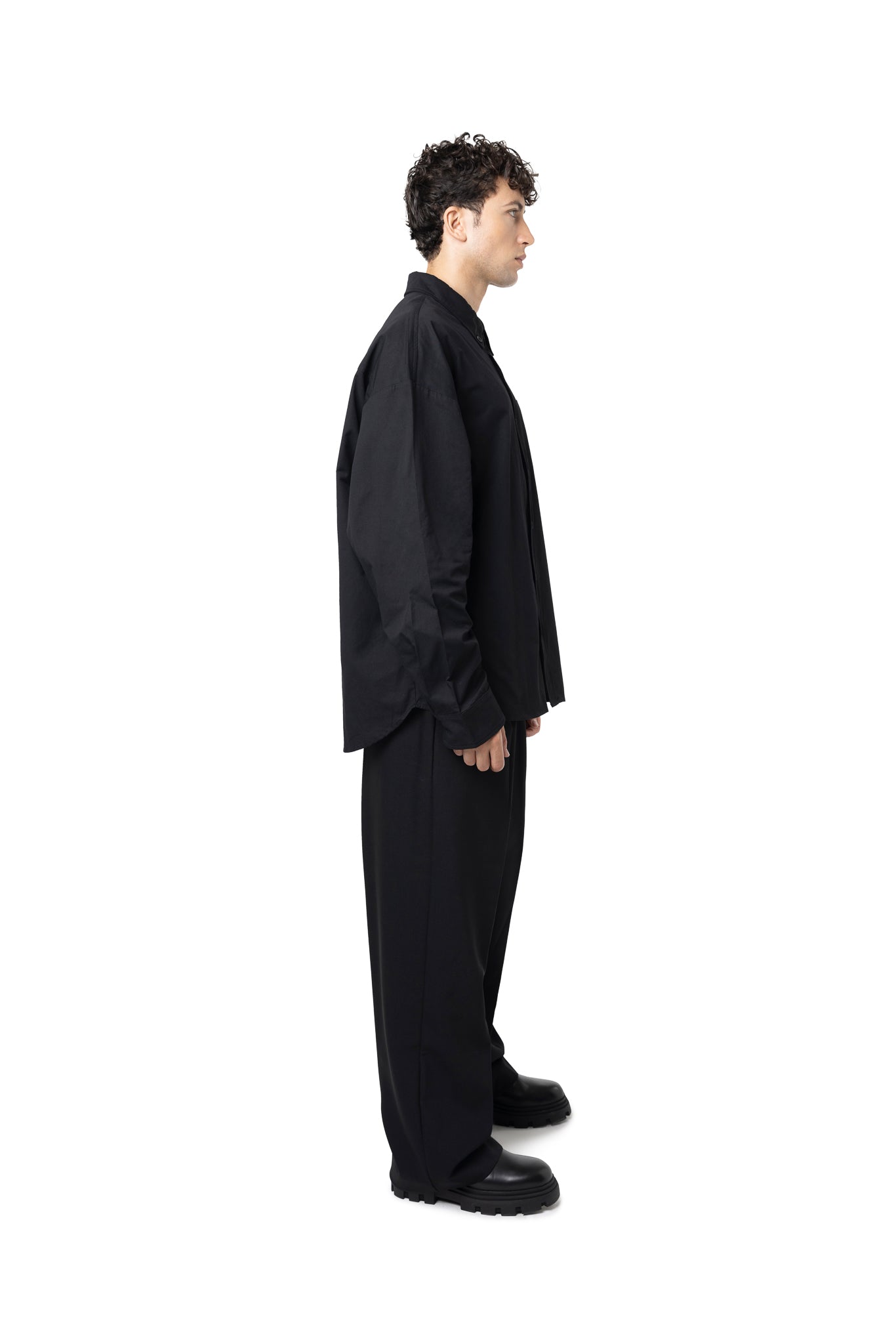 FREEMINDS WIDE LEG BLACK TROUSER