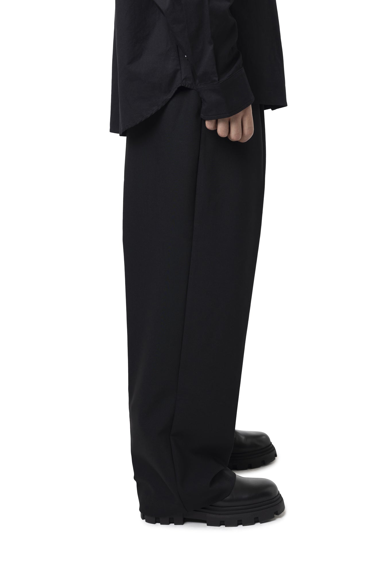 FREEMINDS WIDE LEG BLACK TROUSER