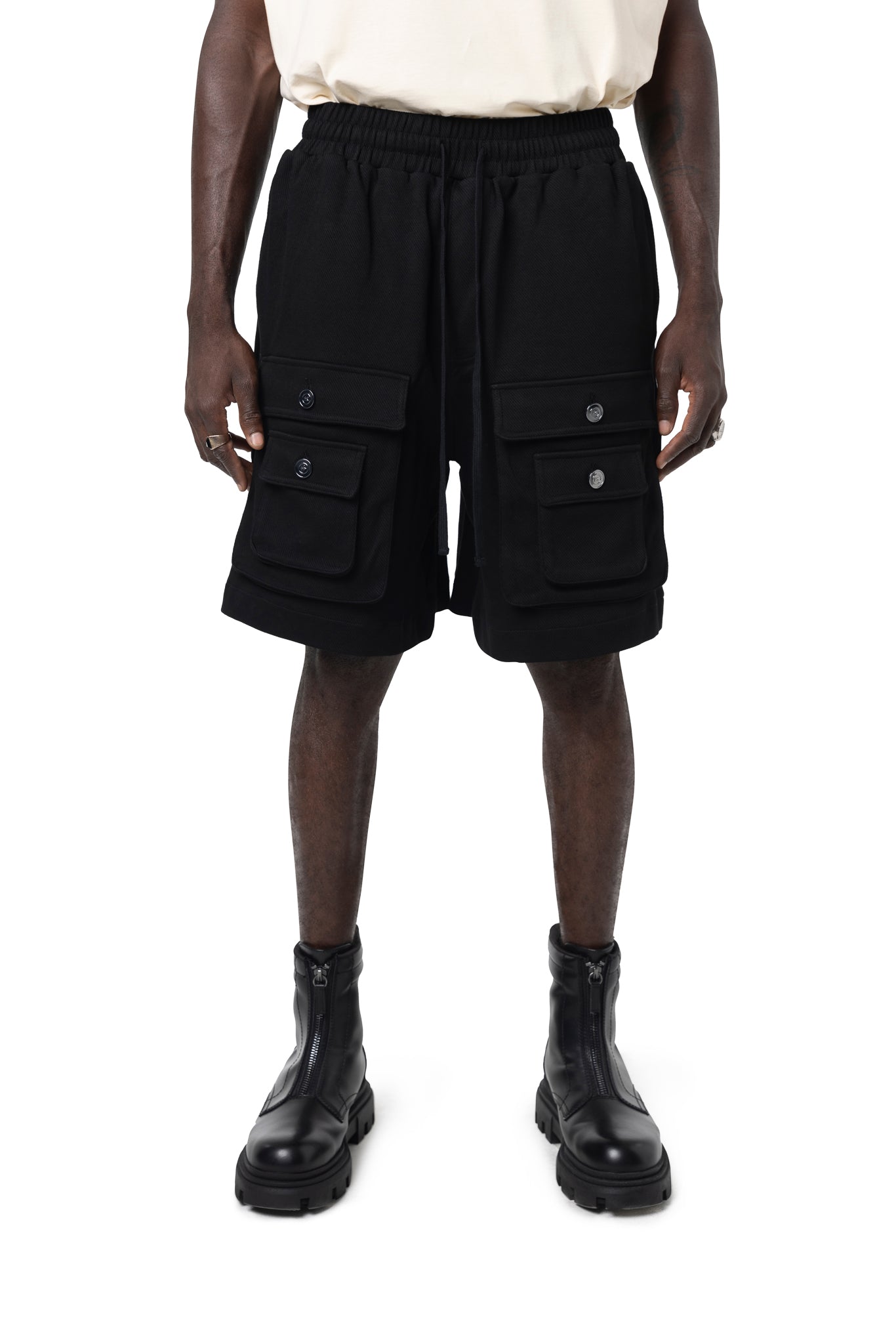 FRENCH TERRY CARGO BLACK SHORT