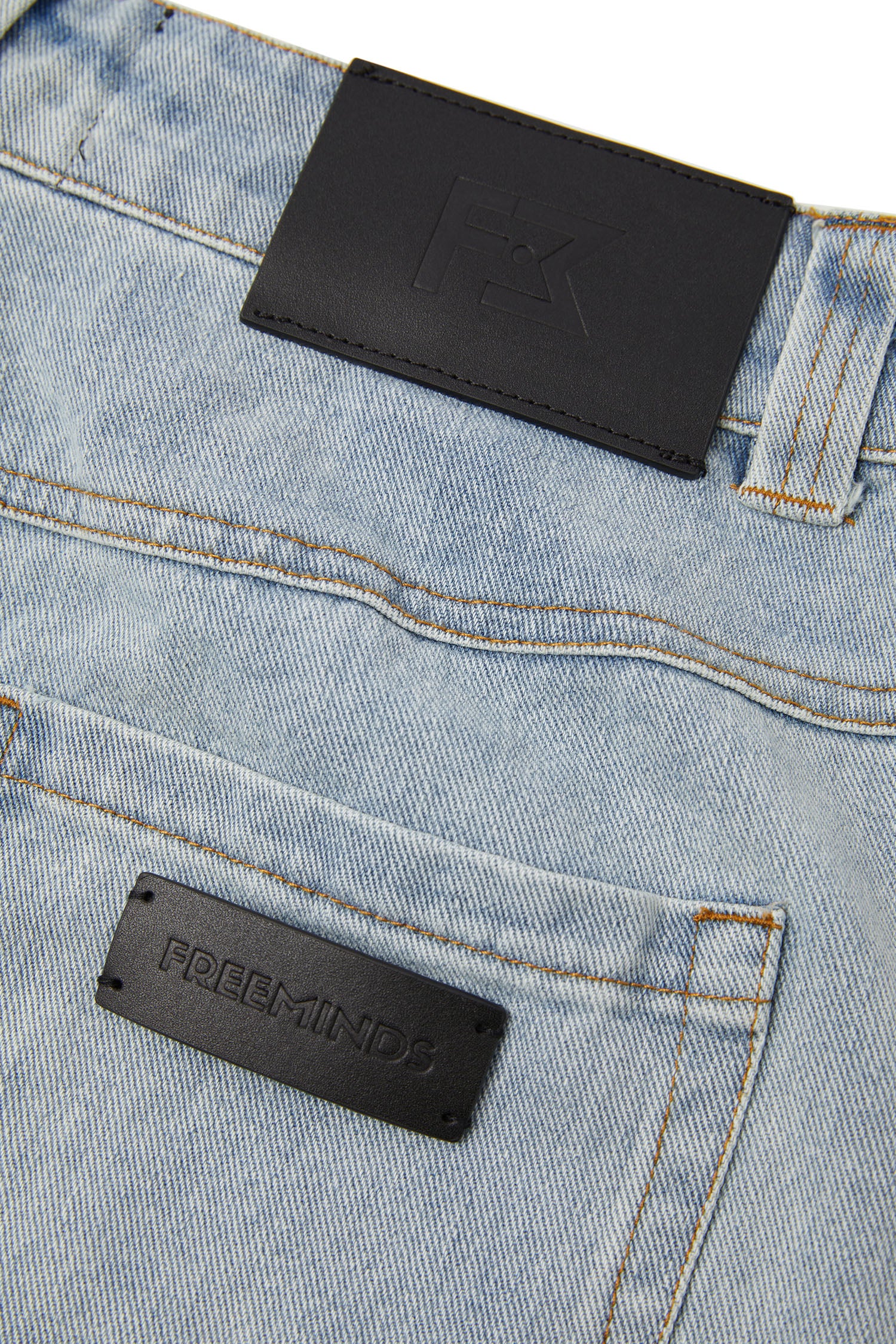 FREEMINDS WIDE LEG BLUE DENIM JEANS
