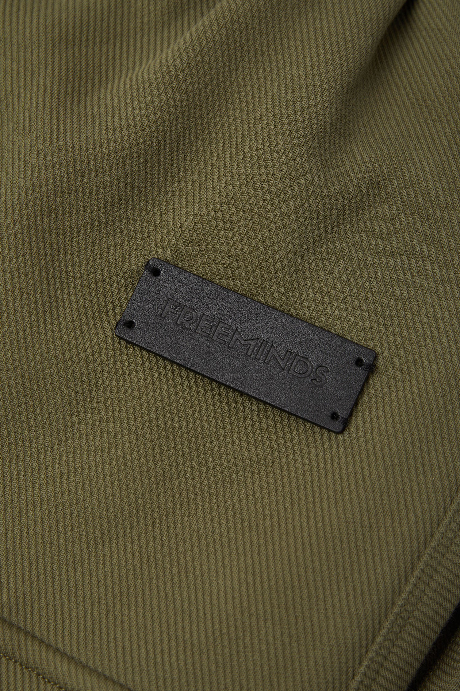 FREEMINDS FRENCH TERRY GREEN NAVY LAYERED CARGO SWEATPANTS