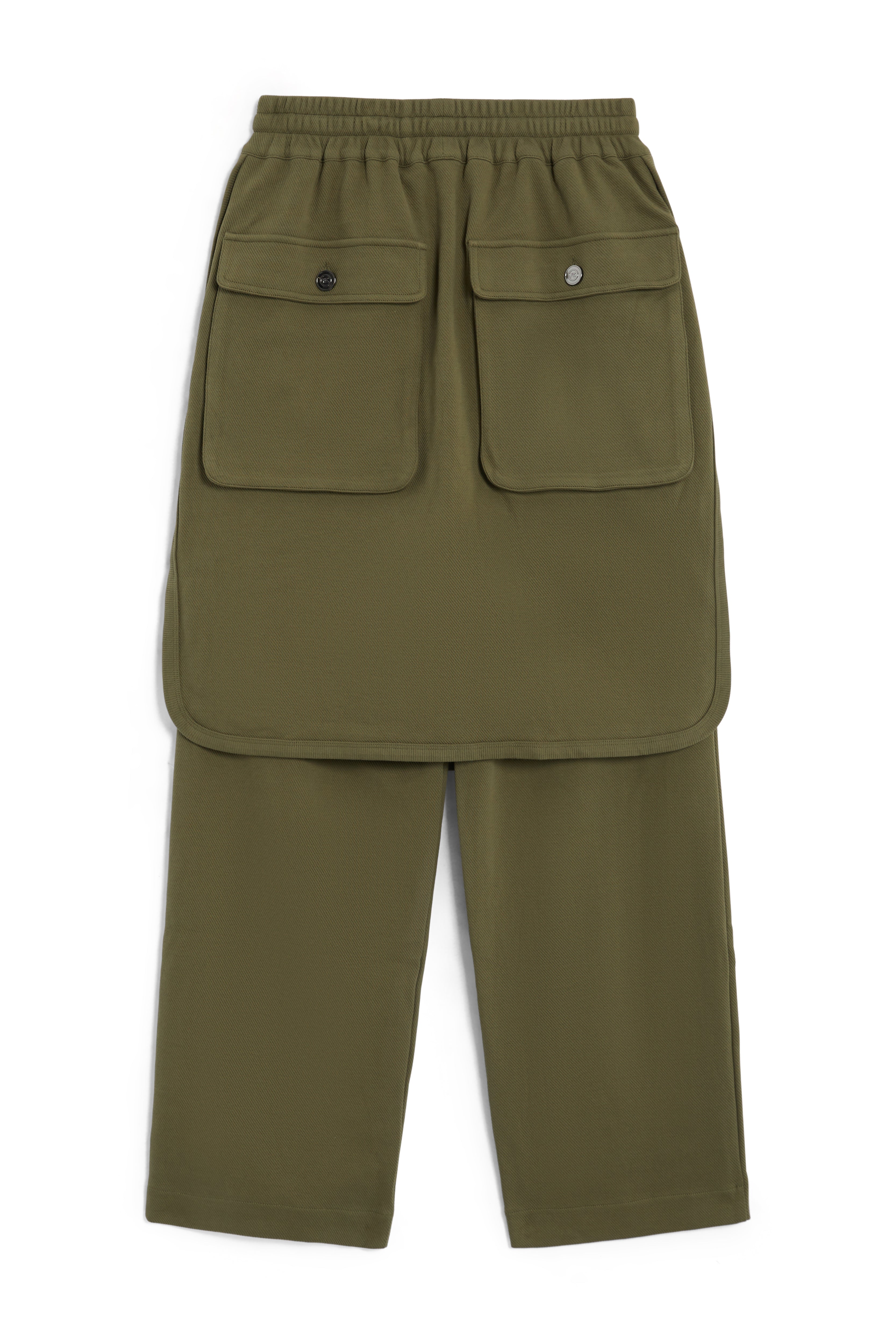 FREEMINDS FRENCH TERRY GREEN NAVY LAYERED CARGO SWEATPANTS