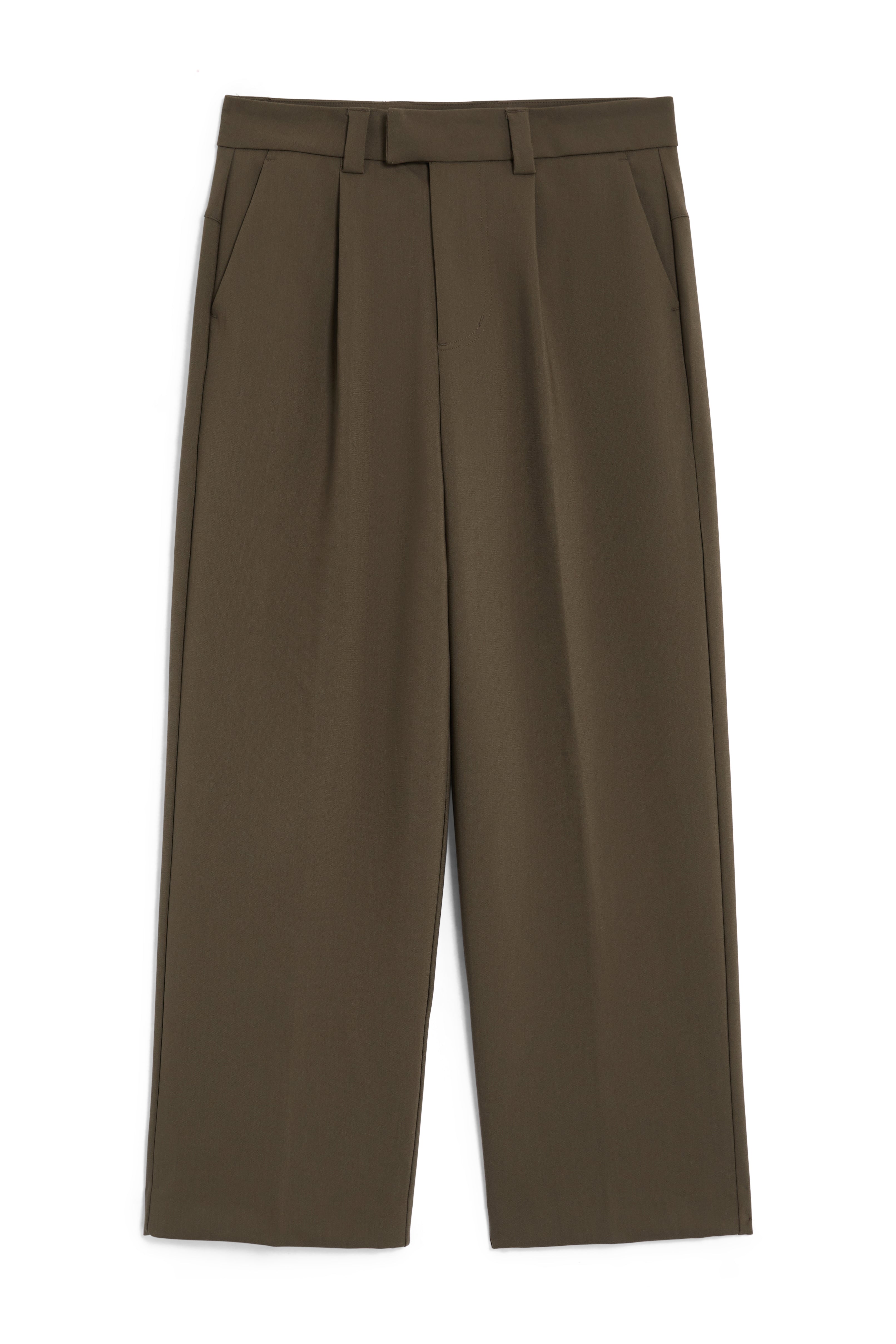 FREEMINDS WIDE LEG BROWN TROUSER