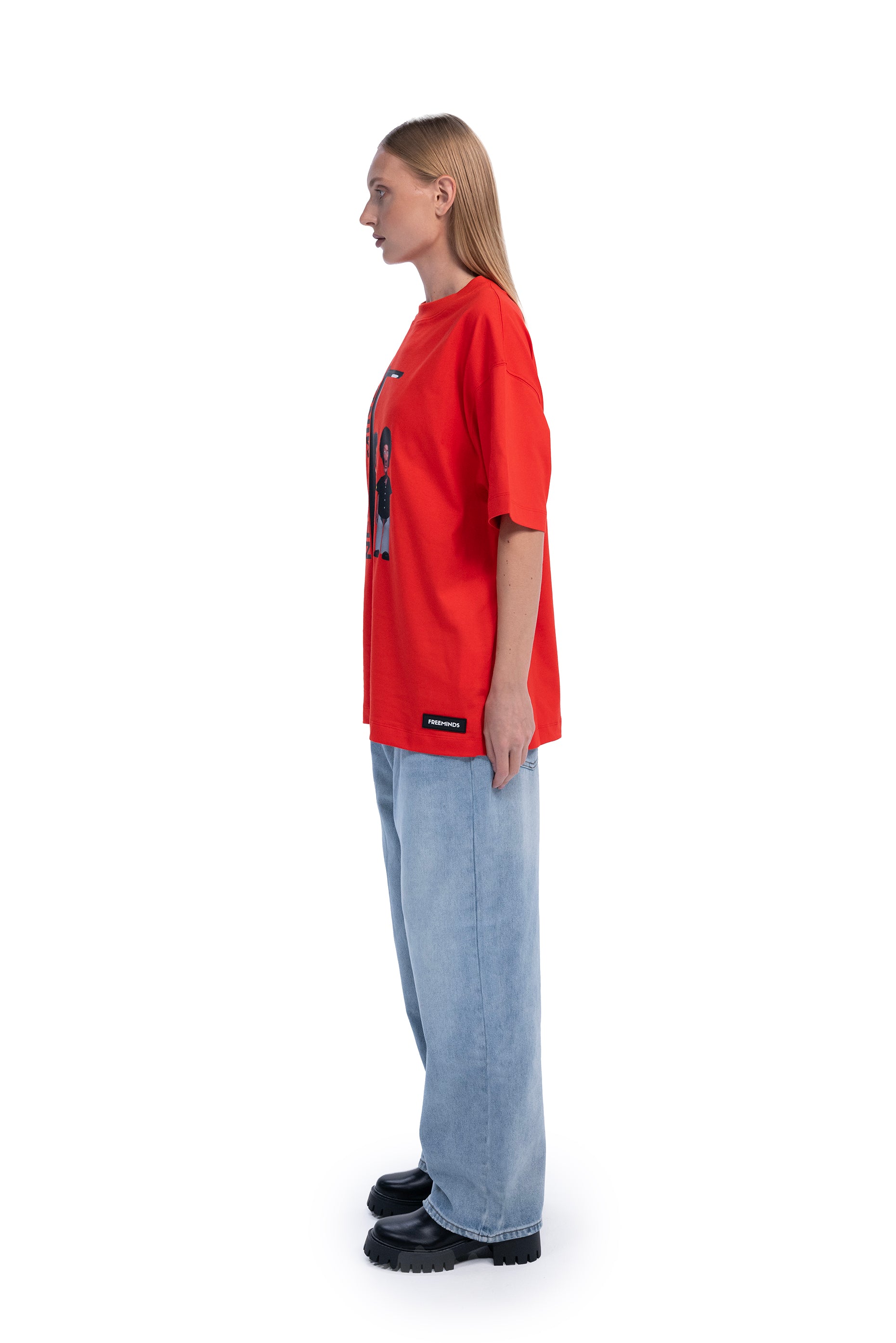 RADIANT RED NEVERMIND OVERSIZED T-SHIRT