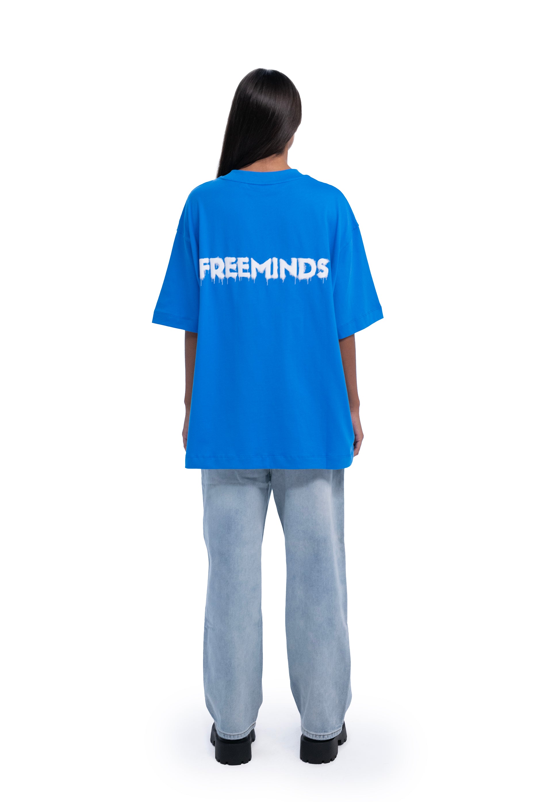 BLUE SELF CRITICAL OVERSIZED T-SHIRT