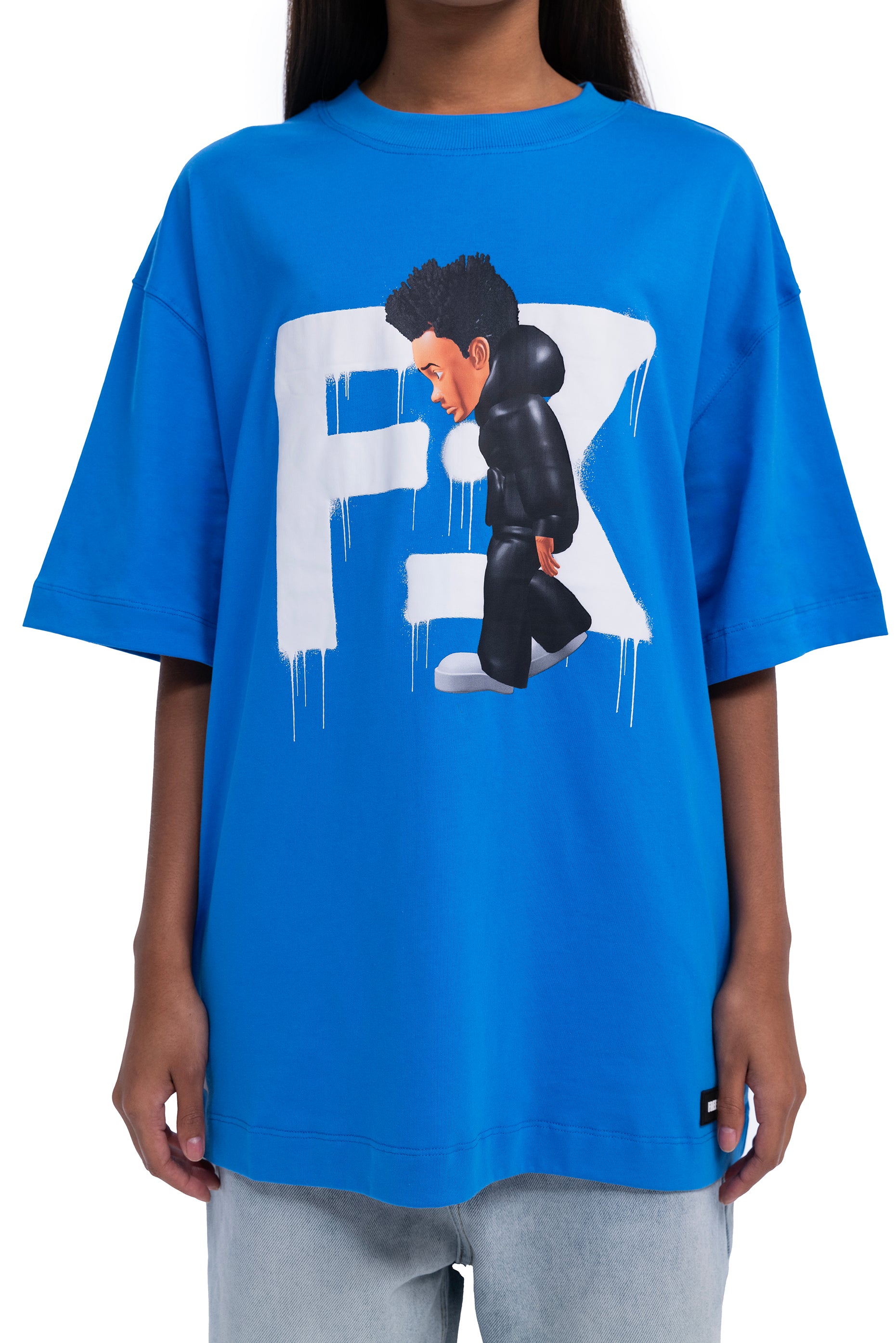 BLUE SELF CRITICAL OVERSIZED T-SHIRT