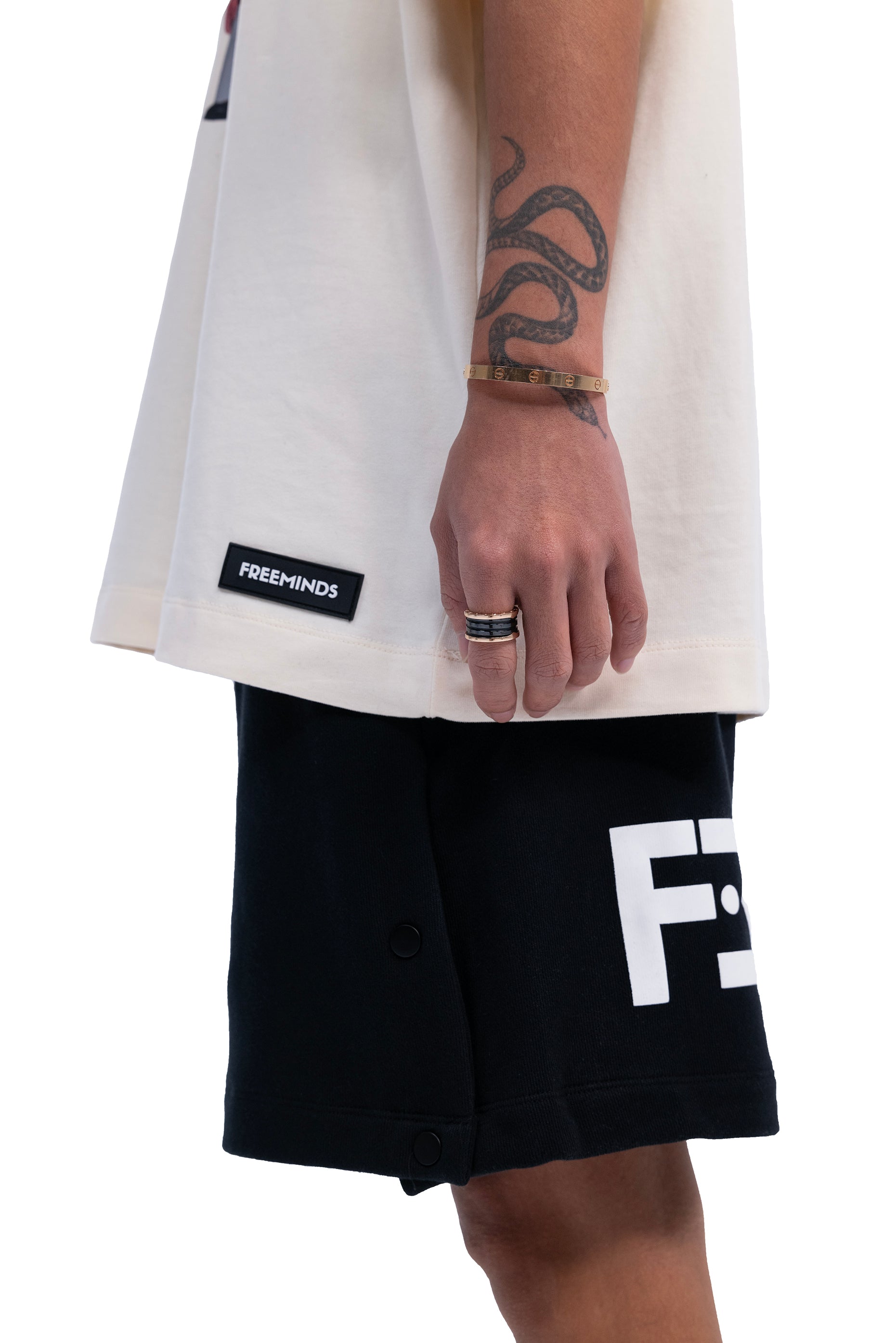 UNISEX BLACK RELAX FIT FRENCH TERRY SHORT