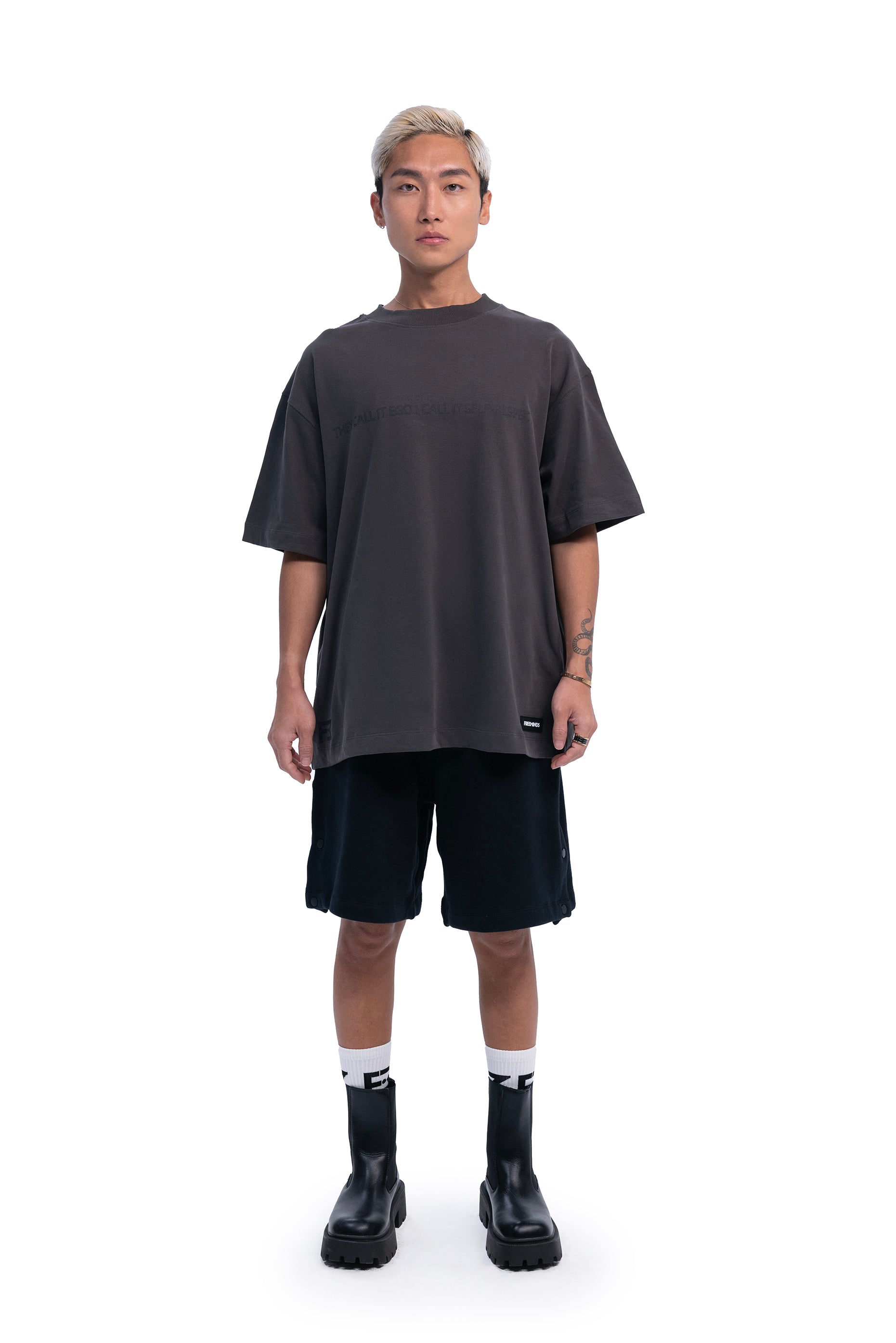 WASHED GRAY EGO VS SELF-RESPECT T-SHIRT