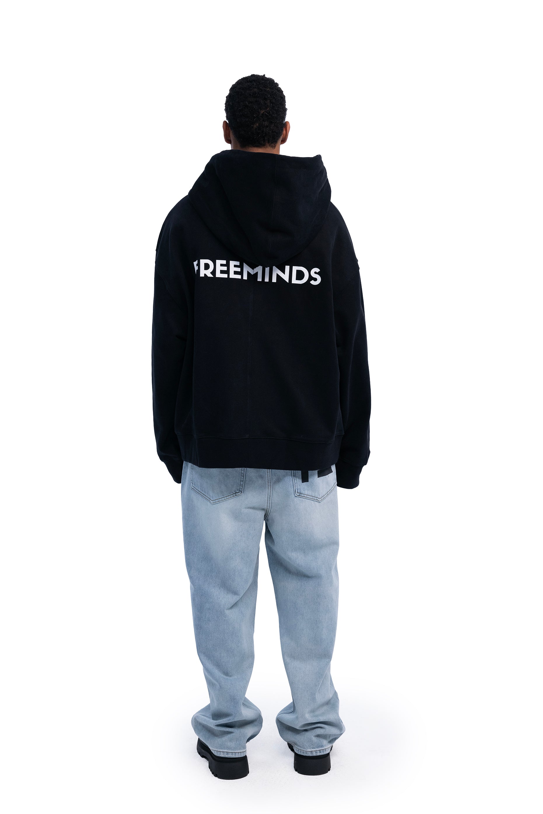 BLACK FLEECE ZIP-UP HOODIE