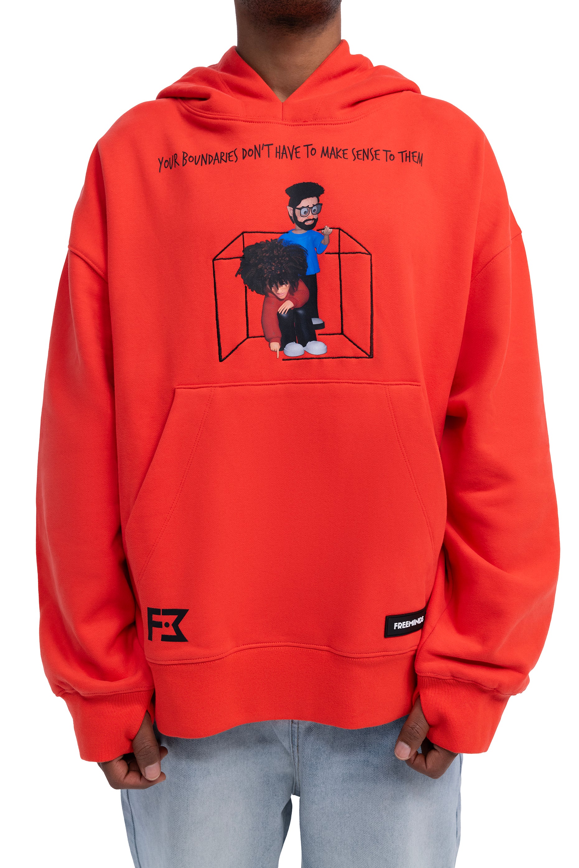 RADIANT RED BOUNDARIES OVERSIZED HOODIE