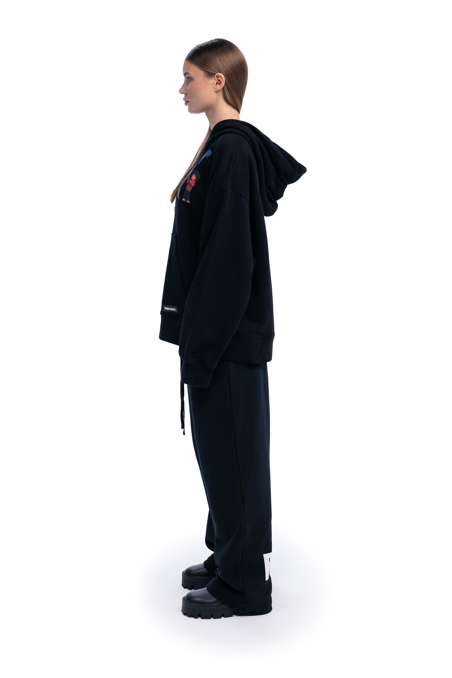 BLACK SELF-RESPECT CLUB OVERSIZED HOODIE