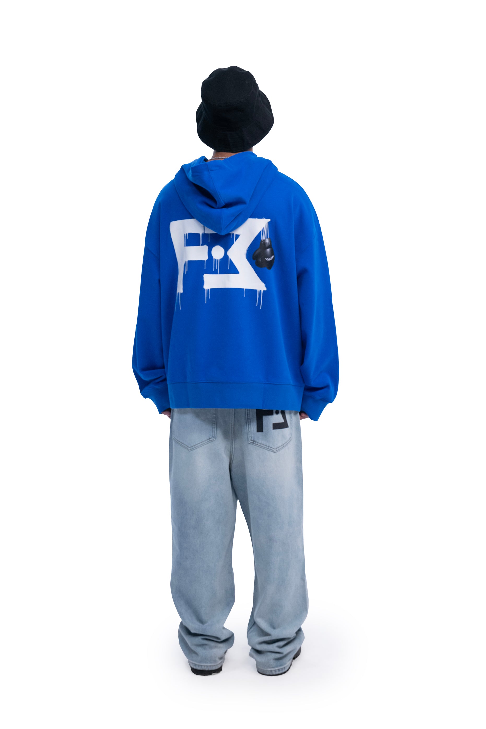 BLUE I AM A CHAMPION OVERSIZED HOODIE