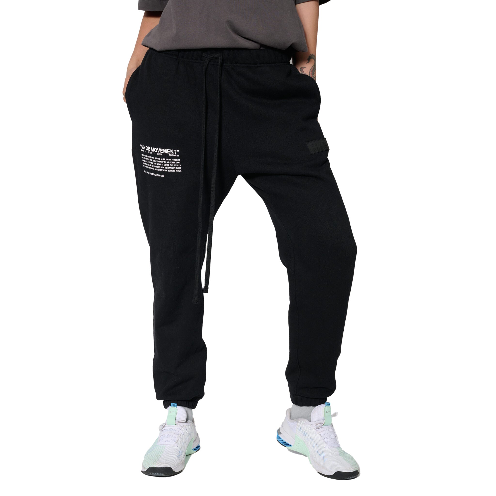 BLACK TERRY SWEATPANTS