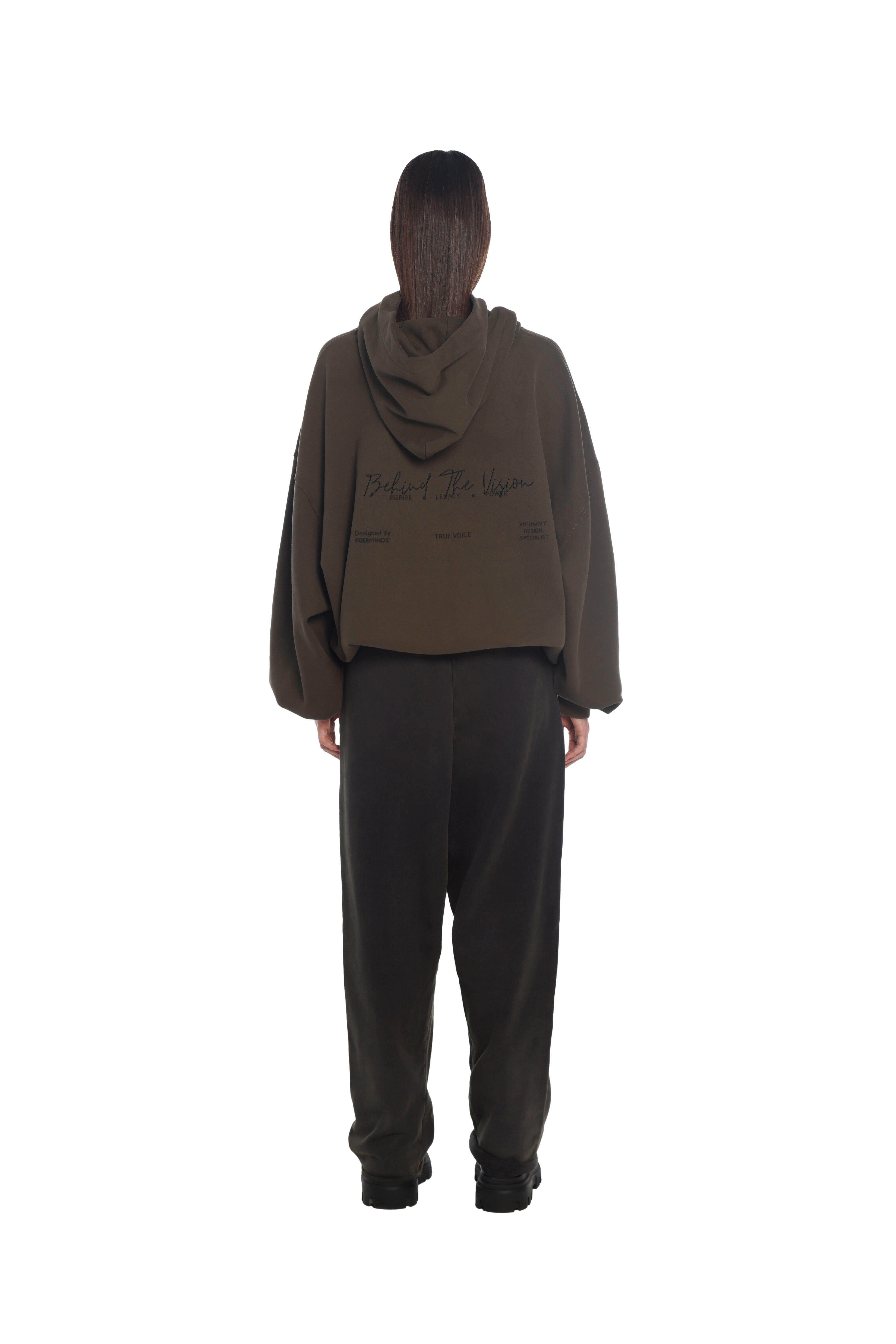 فري مايندز سويت بانت واسع القصة باللون الأسود المغسول