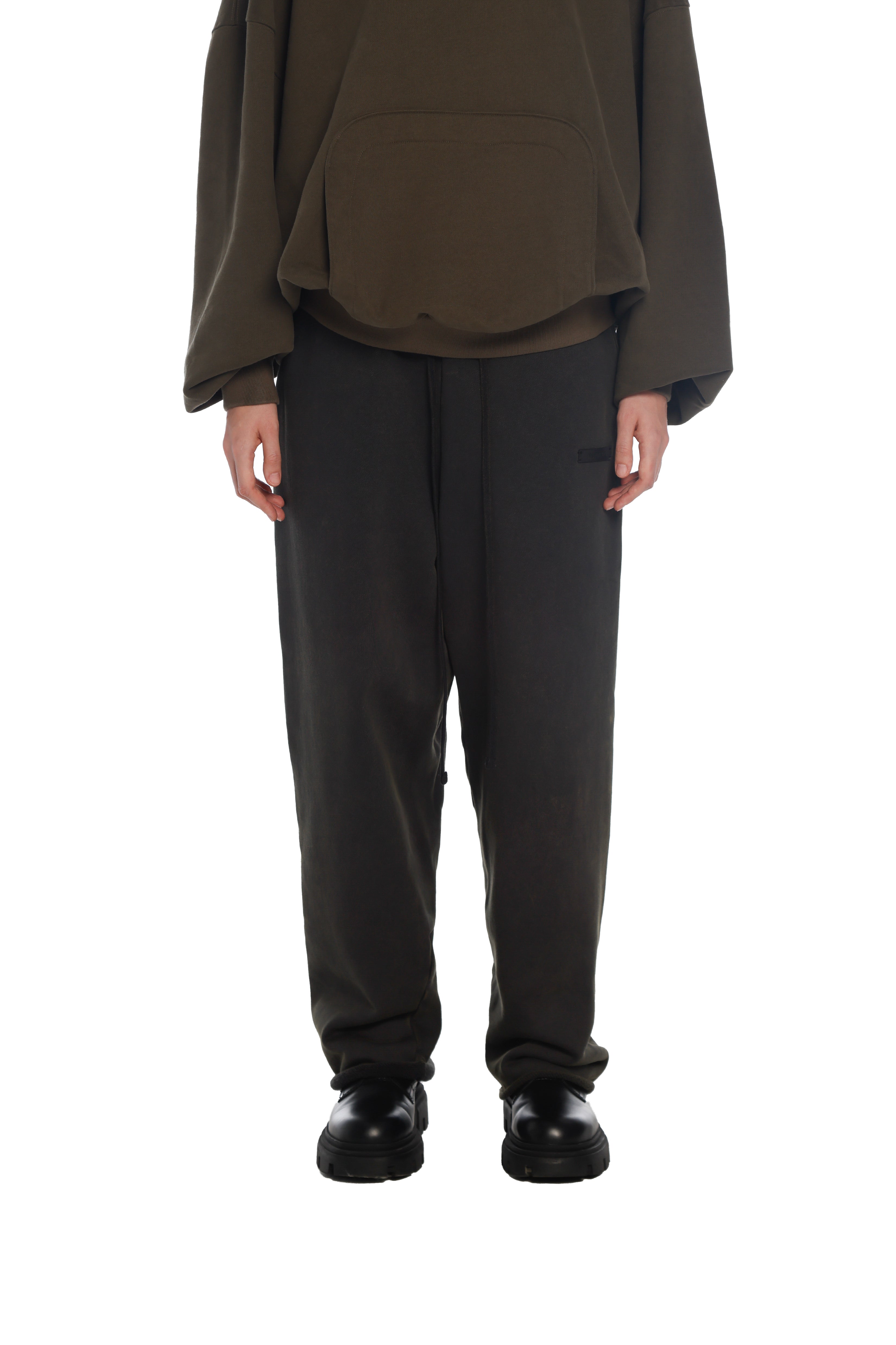 FREEMINDS WIDE LEG WASHED BLACK SWEATPANTS