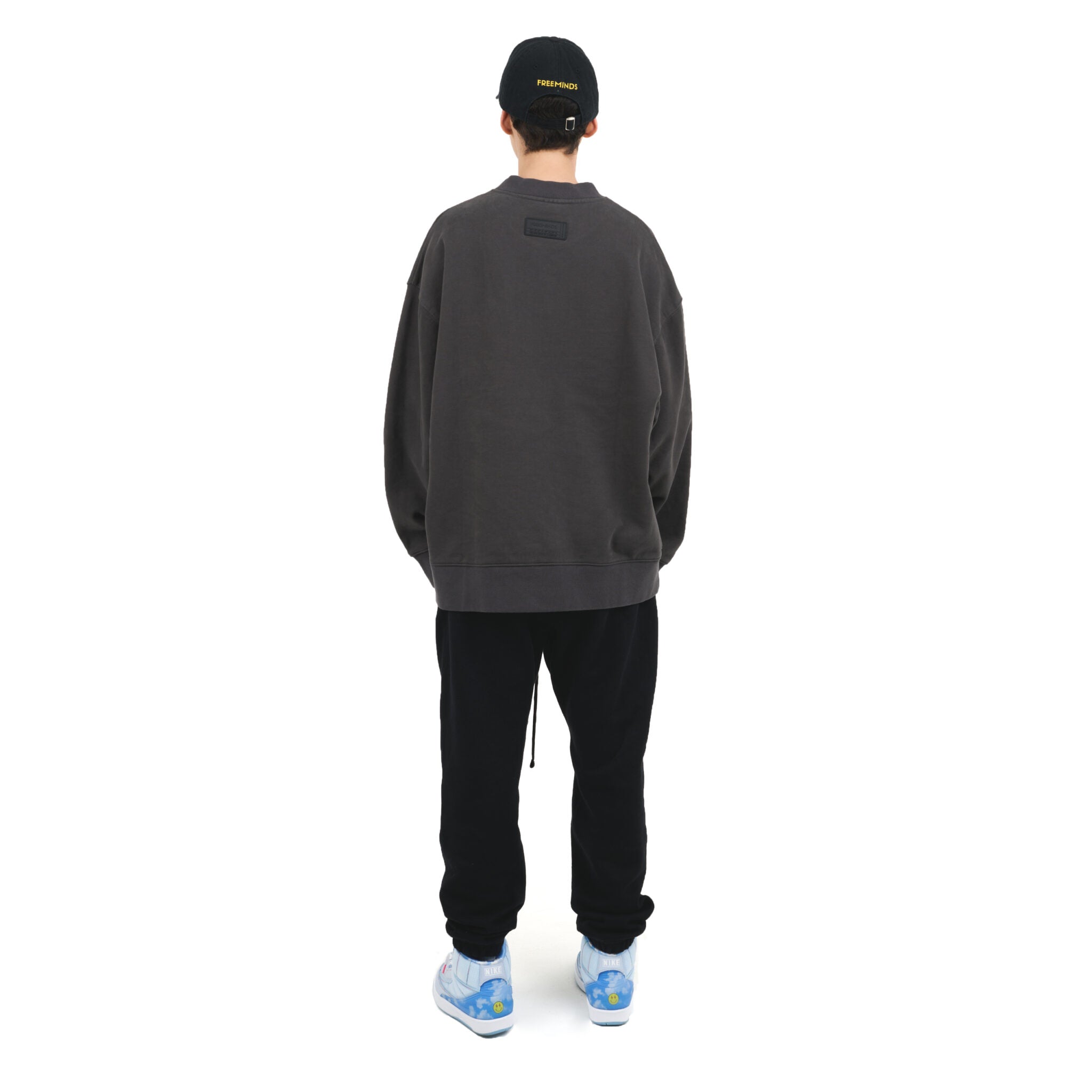 washed gray sweatshirt- Freeminds brands