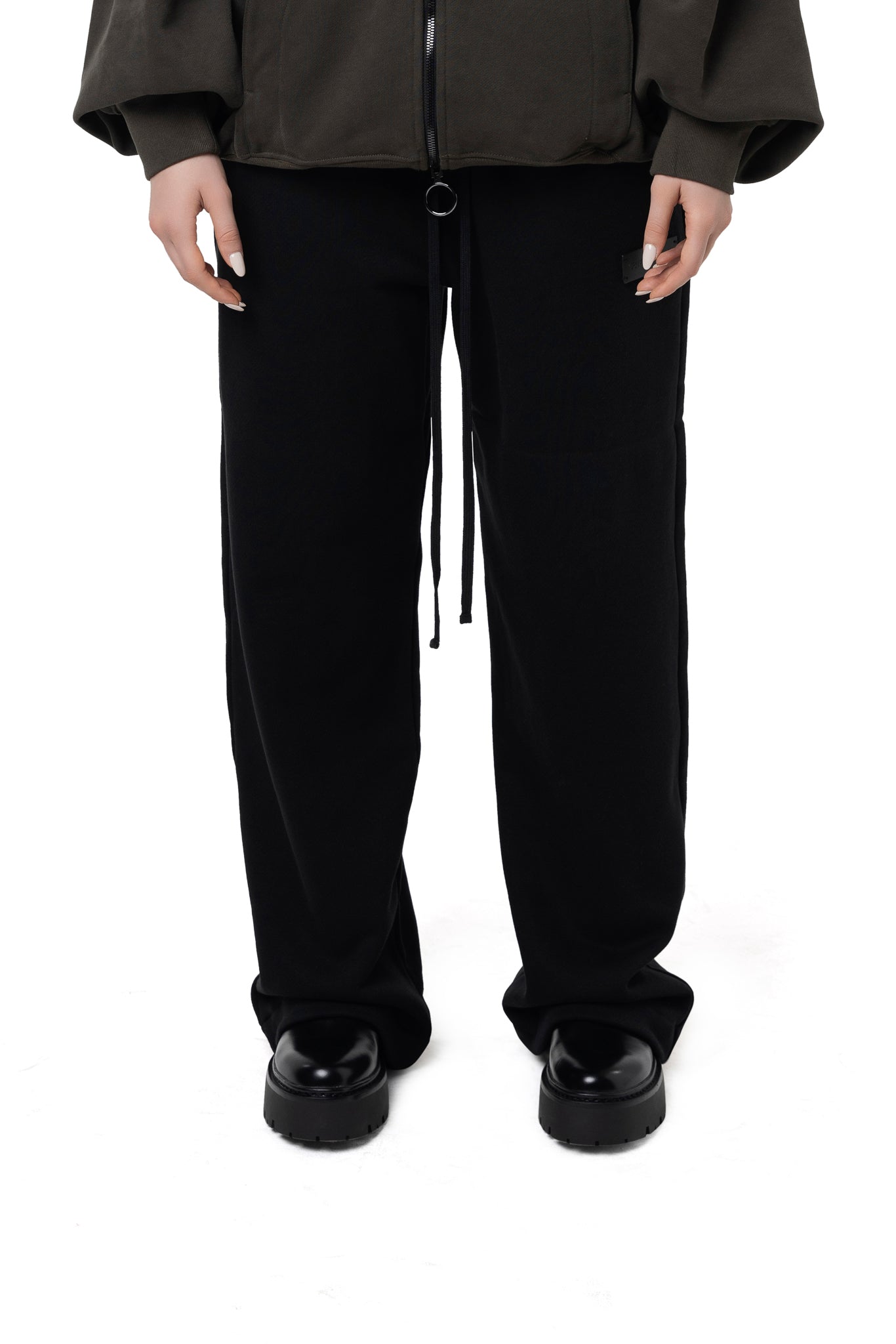 FREEMINDS FRENCH TERRY BLACK SWEATPANTS