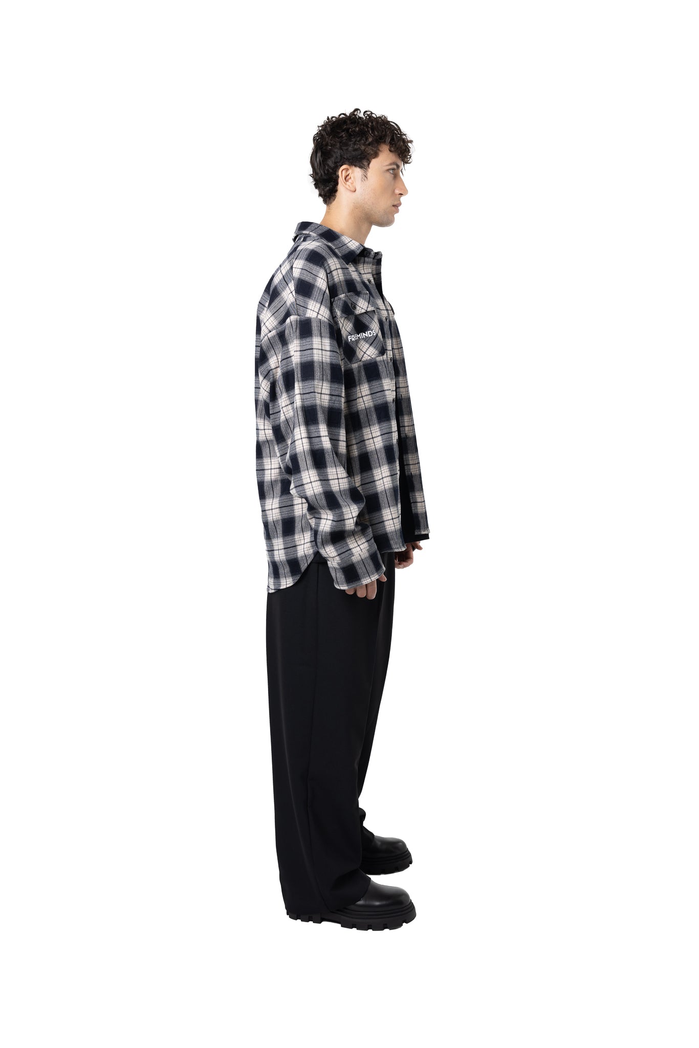 FREEMINDS LONG SLEEVE PLAID SHIRT