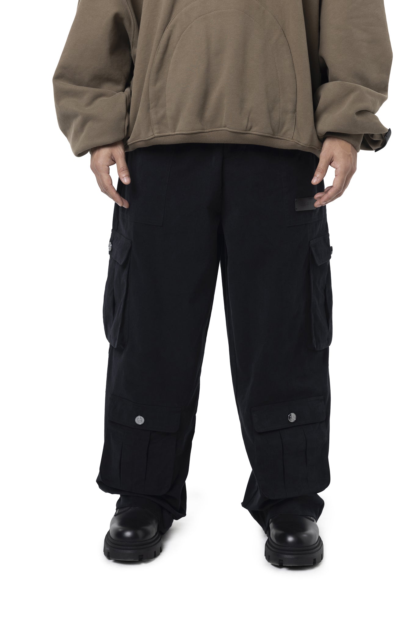 FREEMINDS CARGO BLACK PANTS