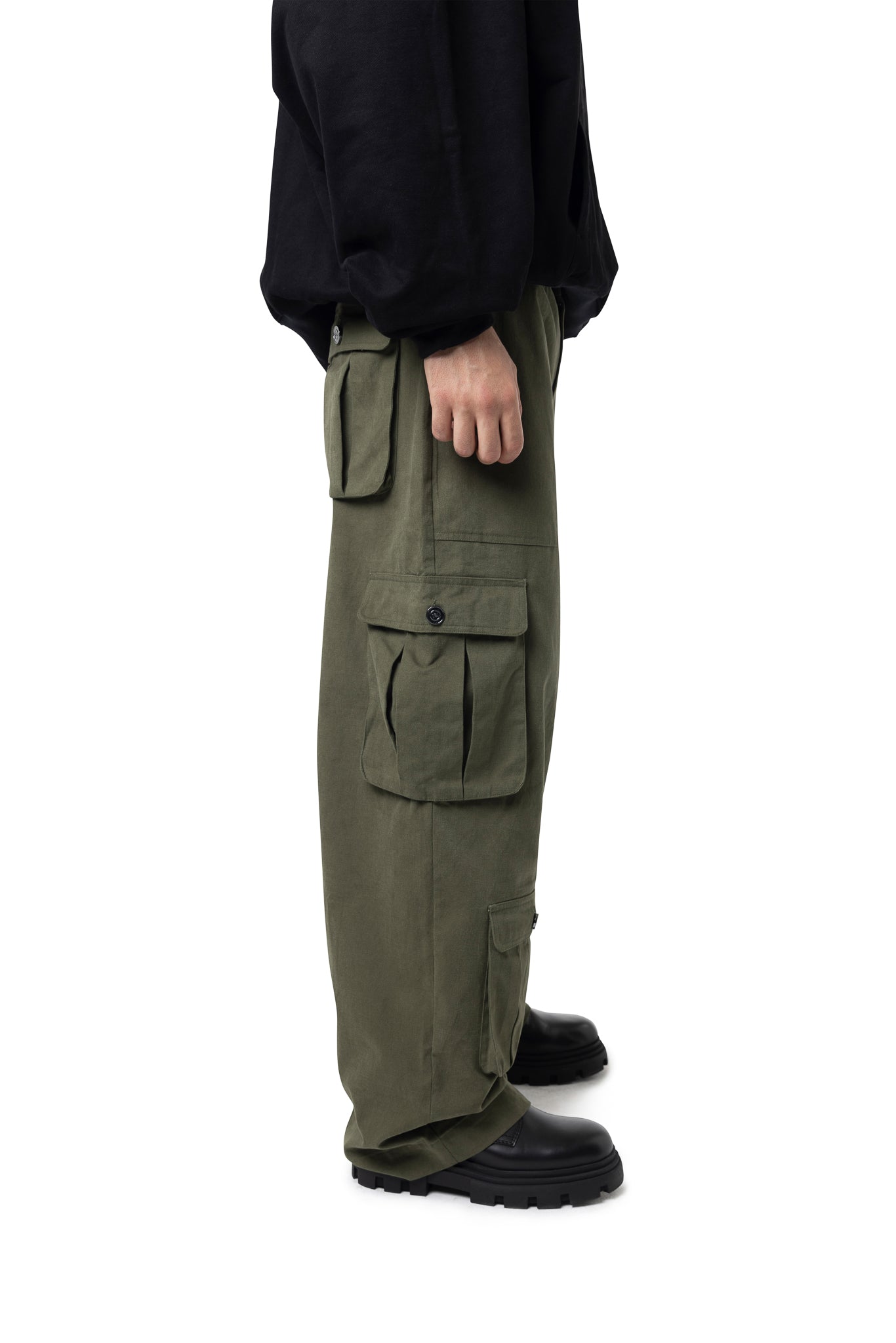 FREEMINDS CARGO GREEN NAVY PANTS