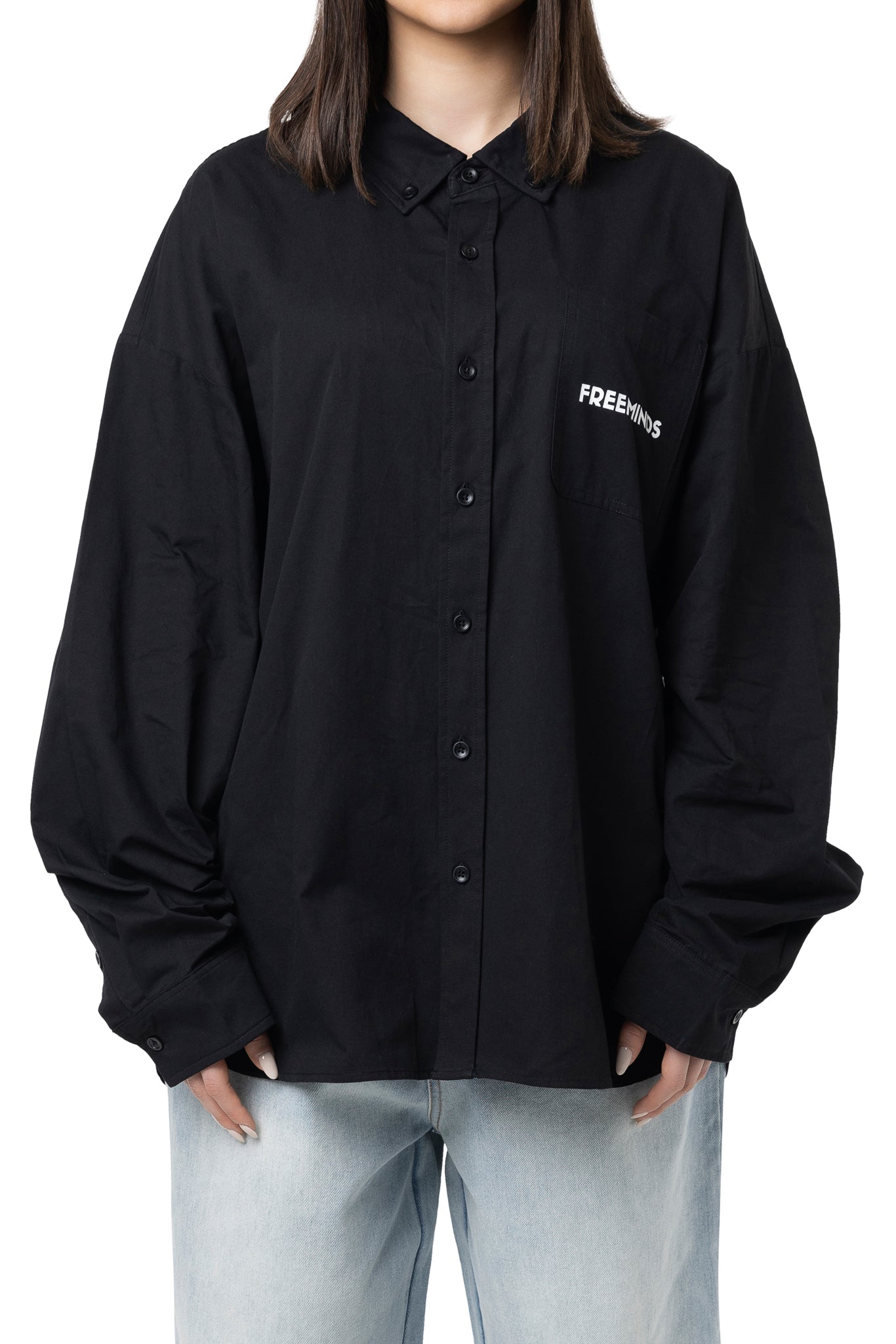 FREEMINDS LONG SLEEVE BLACK SHIRT