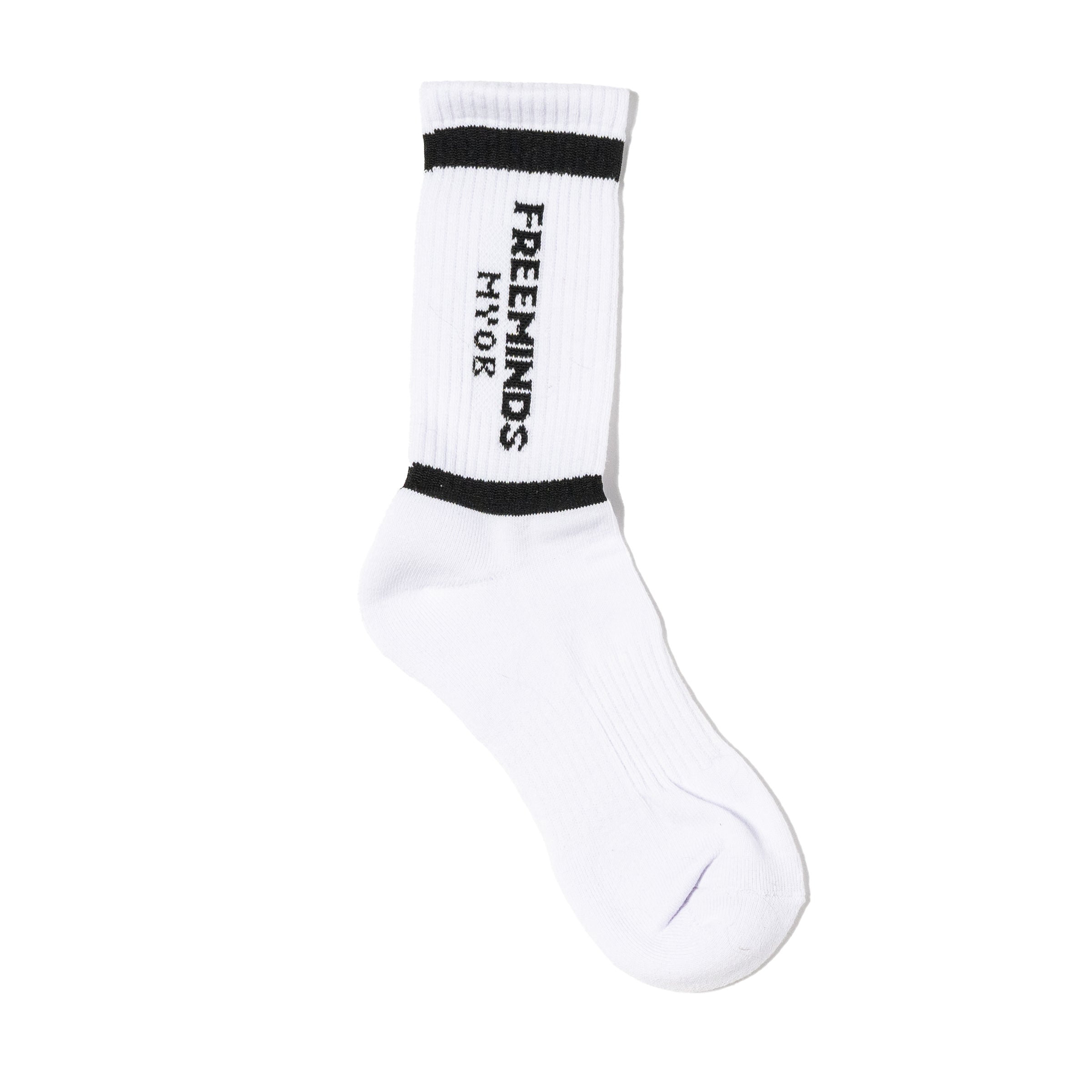 WHITE LOGO SOCKS - Freeminds brand