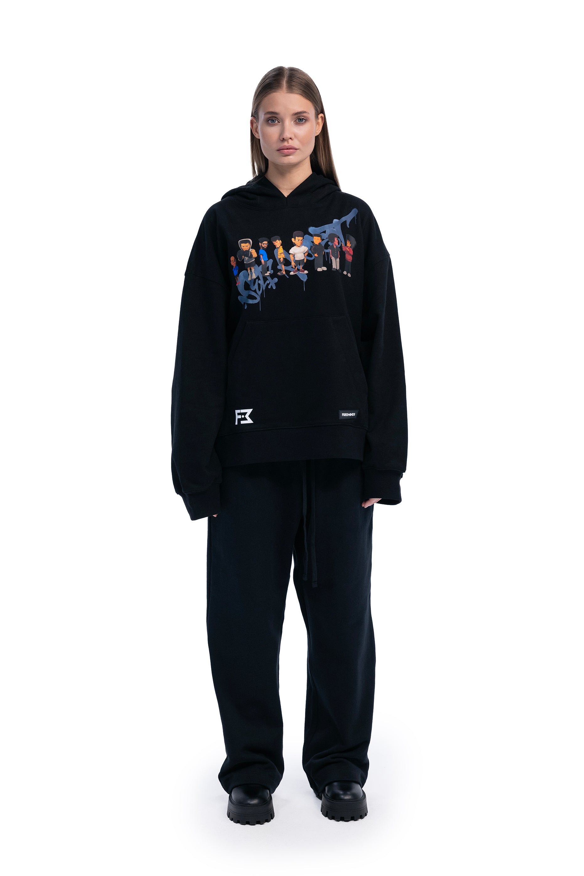 BLACK SELF-RESPECT CLUB OVERSIZED HOODIE