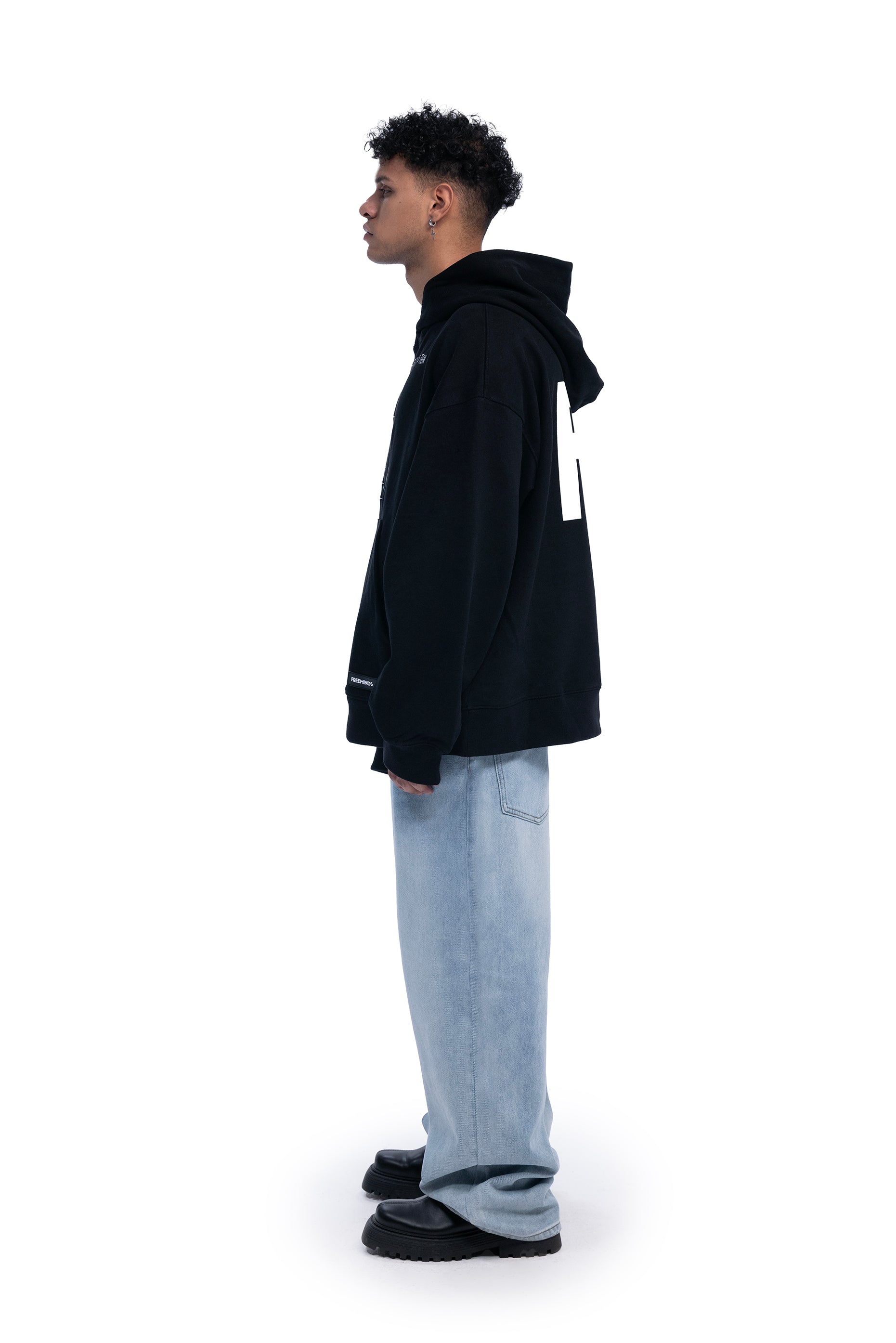 BLACK BOUNDARIES OVERSIZED HOODIE