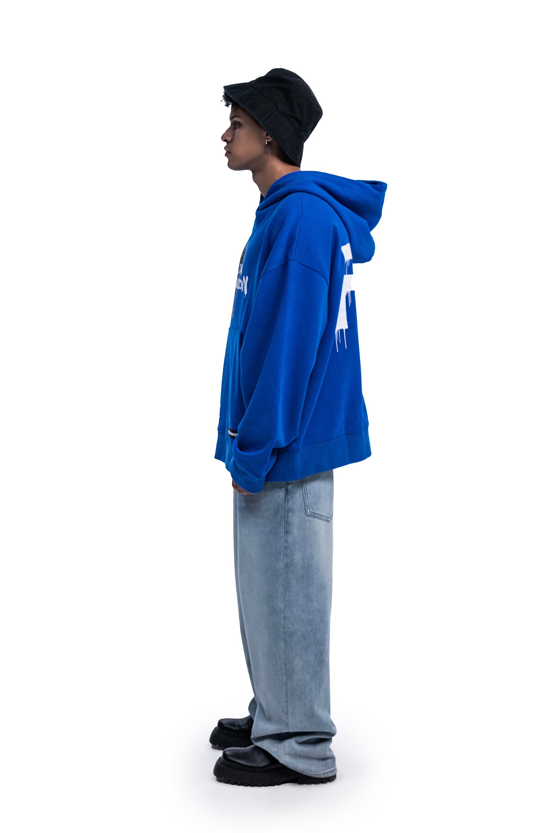 BLUE I AM A CHAMPION OVERSIZED HOODIE