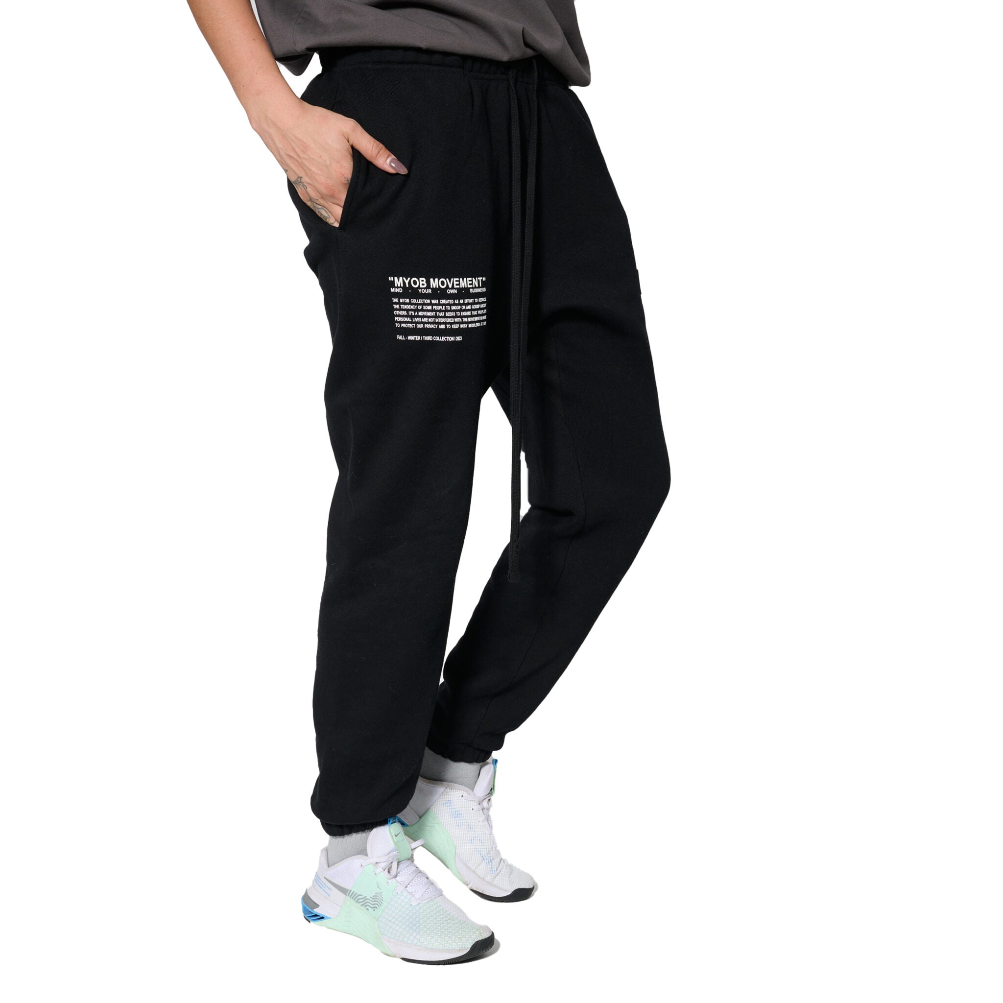 BLACK TERRY SWEATPANTS